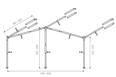 Campking Luifelframe Ameland L 25 22 mm : staal