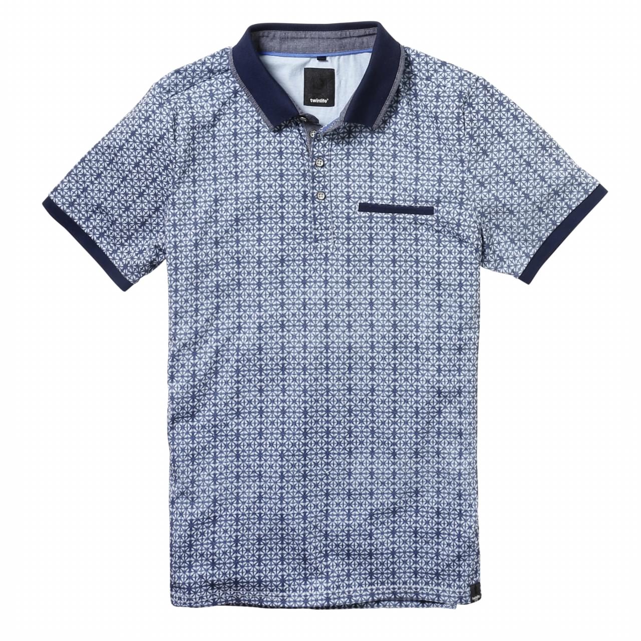 Twinlife Regular Fit Polo Heren Blauw