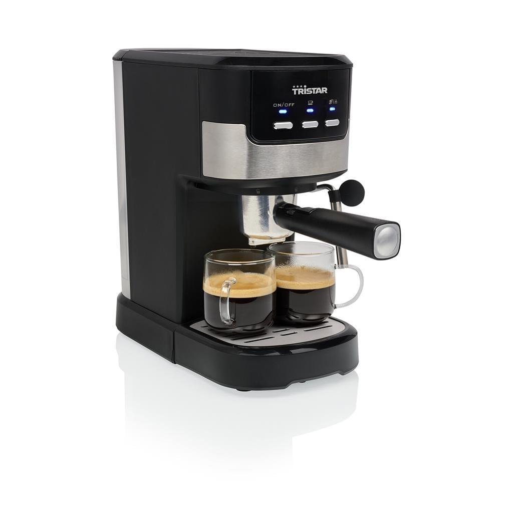 Tristar Espressomachine & Koffiecupmachine CM-2278 - Koffiemachine geschikt voor capsules & losse koffie - Inclusief melkstoompijpje - Gemakkelijk in gebruik - Zwart RVS
