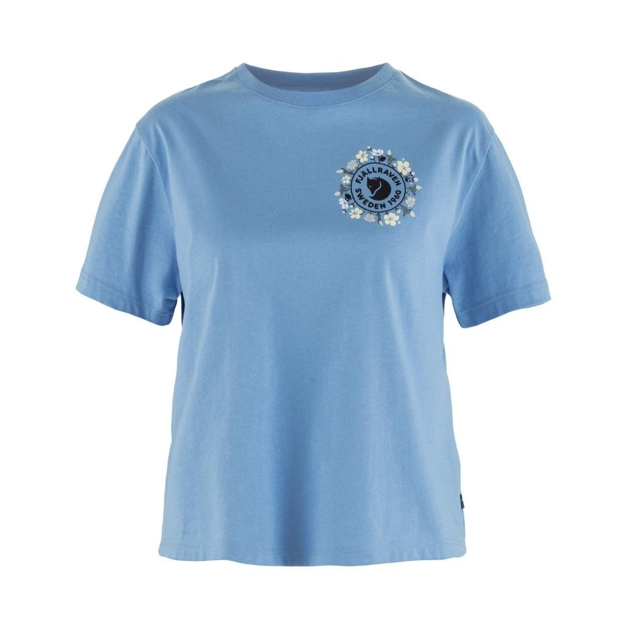 Fjallraven Fjallblomster Logo T-shirt dames Blauw