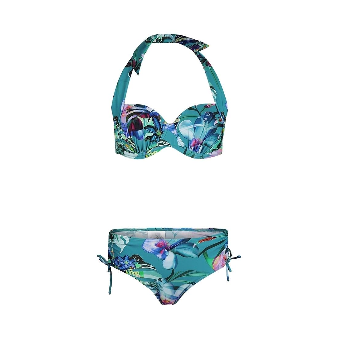 Mila Tropical 4-ways Bikini Dames Groen