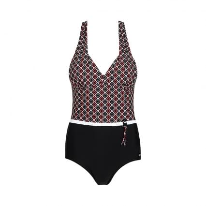 Mila Ladies halter swimsuit Mt. 38 Black en Red