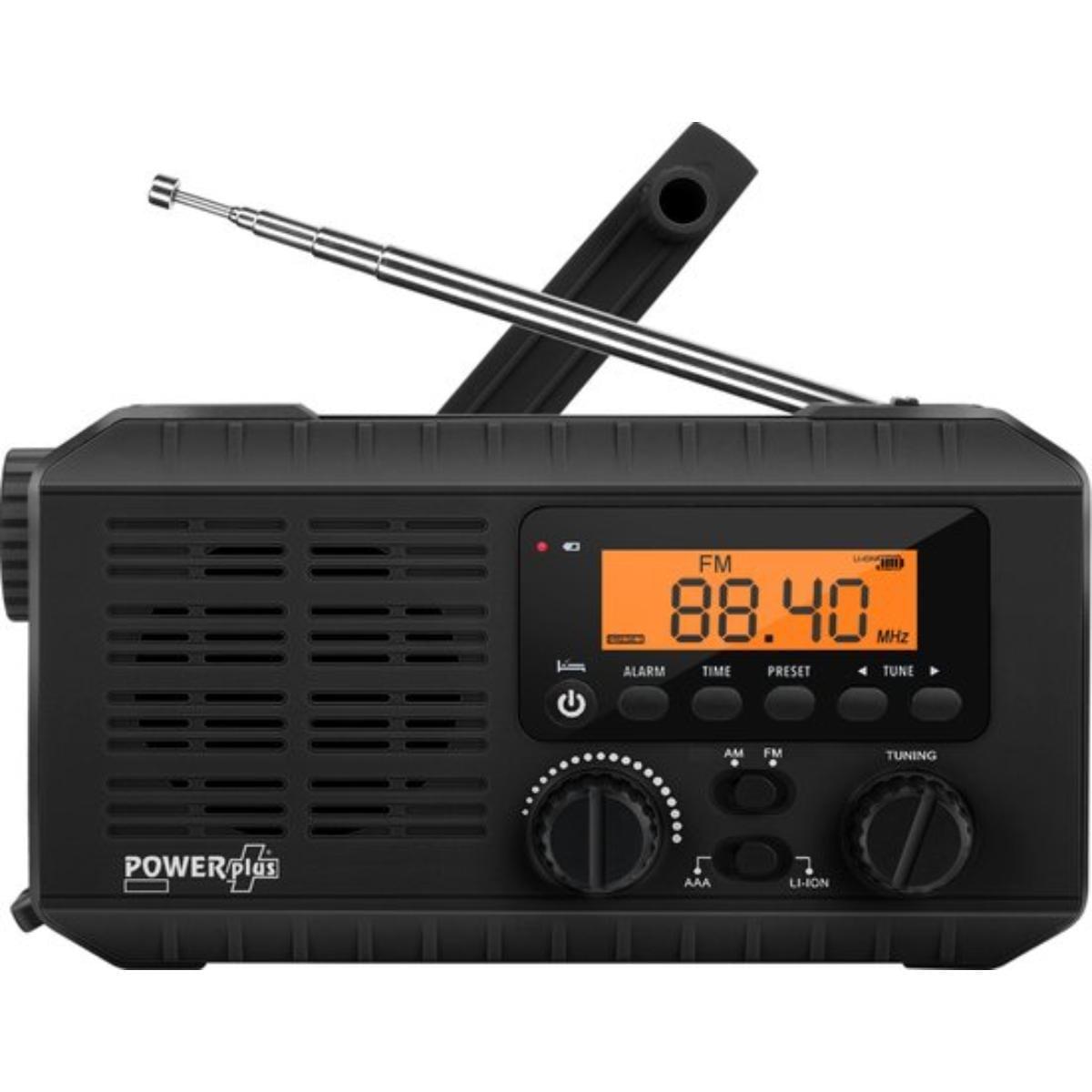 Powerplus Ox Dynamo AM FM Radio Led Powerbank Clock Zwart