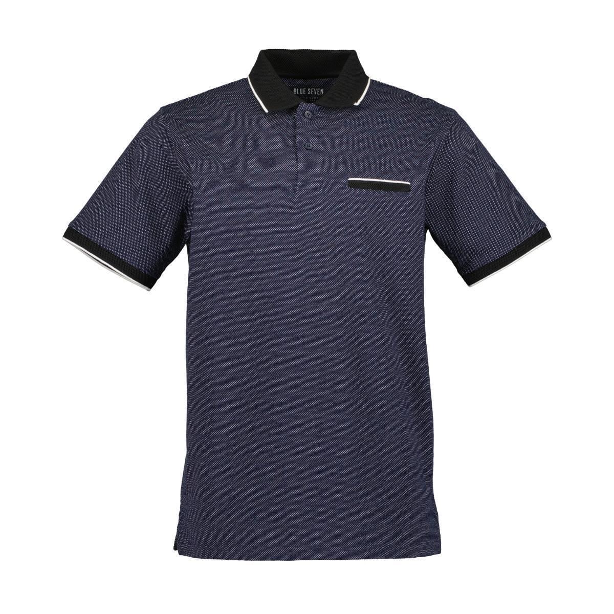 Blue Seven Contrast Polo Heren Blauw