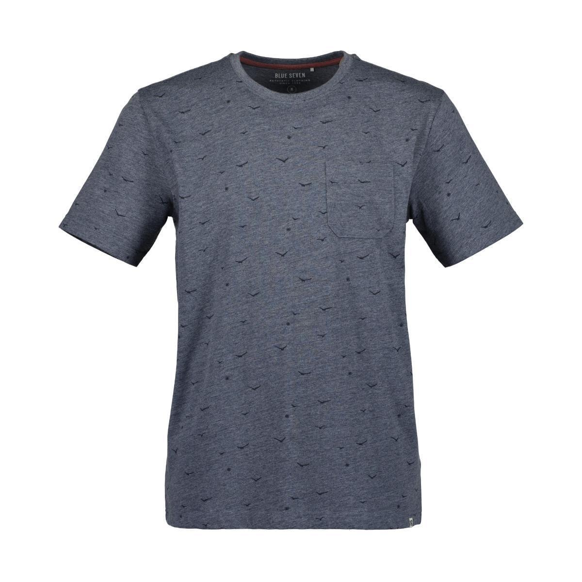 Blue Seven Birds T-shirt Heren Blauw