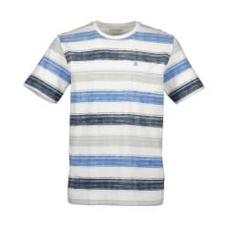 Blue Seven Striped T-shirt Heren