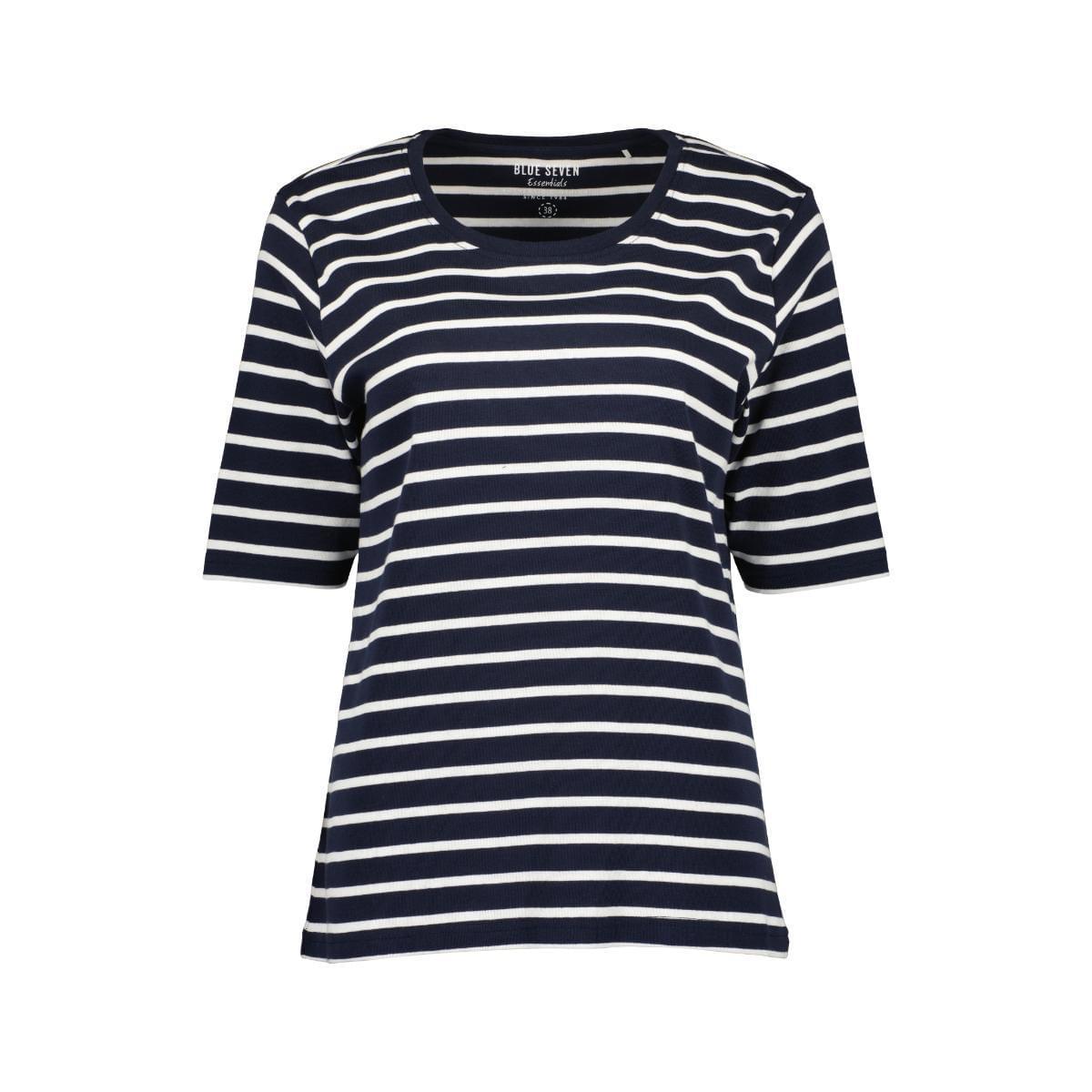 Blue Seven Stripe T-shirt Dames Donkerblauw