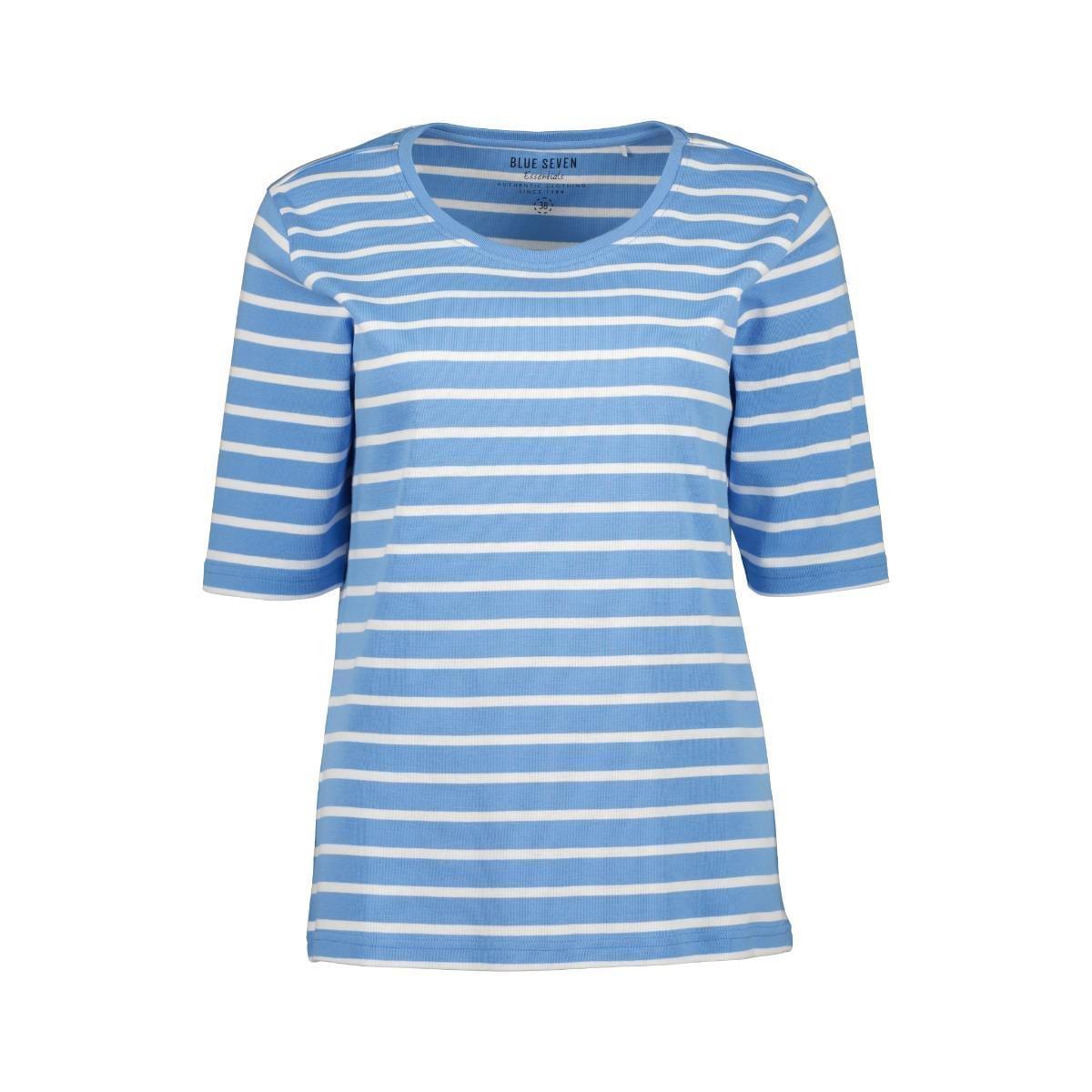 Blue Seven Stripe T-shirt Dames Blauw