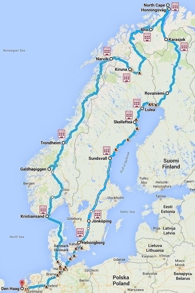 7200 km per MTB naar de Noordkaap